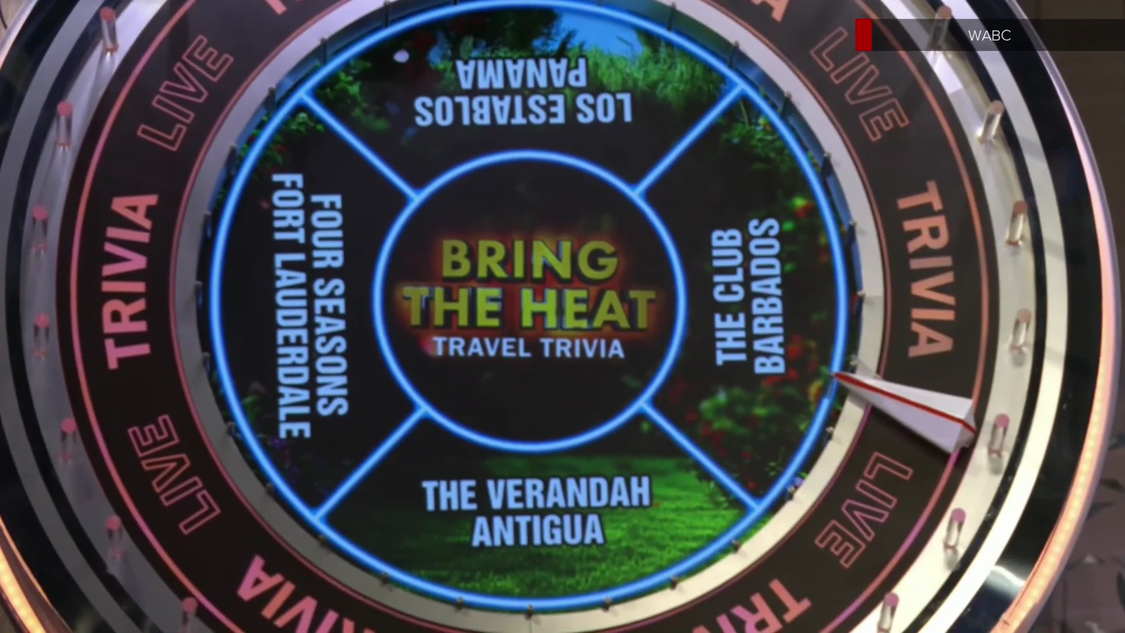 Live with Kelly and Mark Travel Trivia wheel graphic